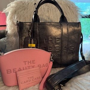 Marc Jacobs Large Leather Distressed Tote Bag Bundle